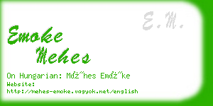 emoke mehes business card